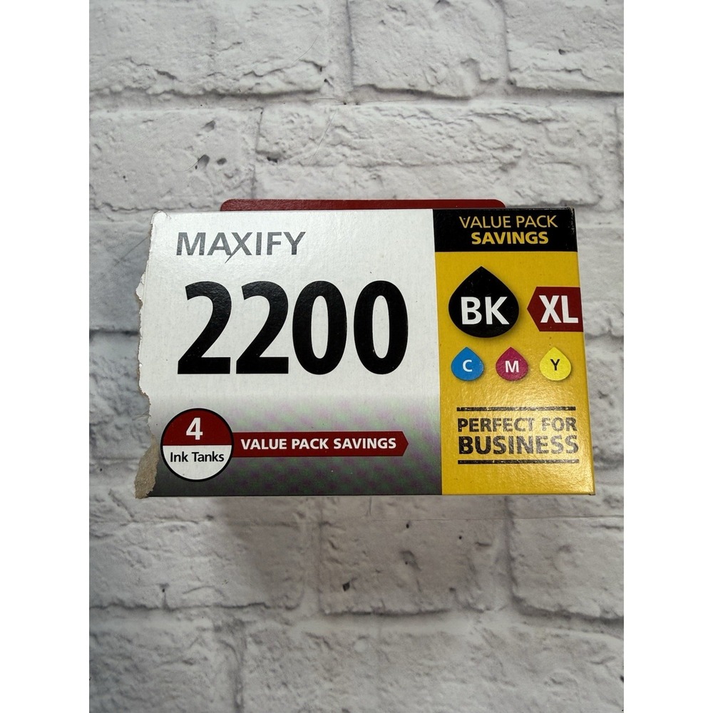 Canon PGI-2200 XL Genuine Four Color Value Pack Compatible with MAXIFY IB4120
